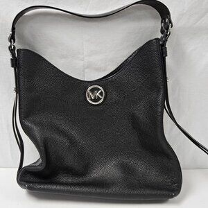 Michael Kors Black Pebbled Bowery Hobo Bag